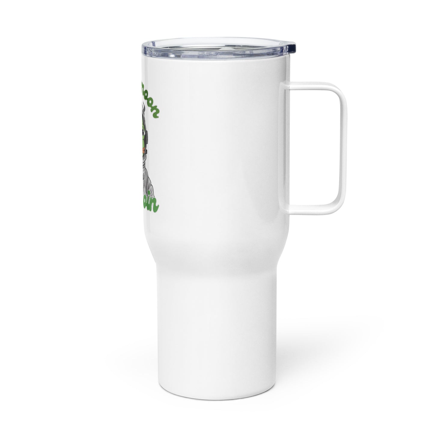 PEPE Coin Travel mug with a handle