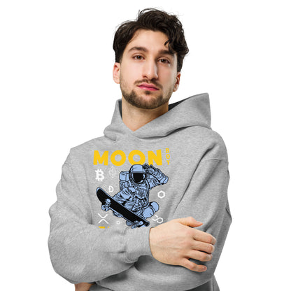 Gray Moon Boy skater oversized hoodie