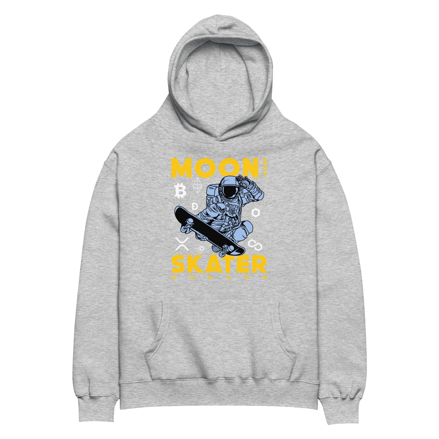 Gray Moon Boy skater oversized hoodie